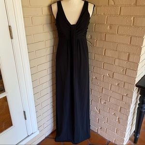 A Pea in the Pod Maternity Maxi Party Dress Black Pleated Belly Sz Medium M